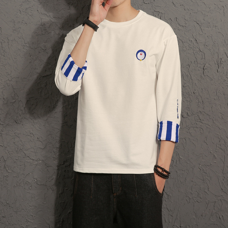 Quarter Sleeve Men's Loose T-Shirt Top Fashion Men's Sweater Autumn Clothes - Image 4