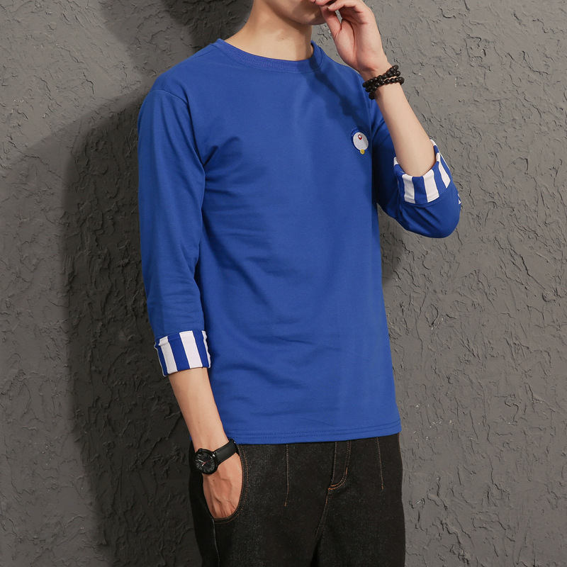 Quarter Sleeve Men's Loose T-Shirt Top Fashion Men's Sweater Autumn Clothes - Image 2