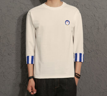 Quarter Sleeve Men’s Loose T-Shirt Top Fashion Men’s Sweater Autumn Clothes