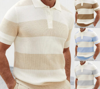 Mens Clothing Summer Fashion Lapel Sweater Short Sleeve Men Clothing Men Wears