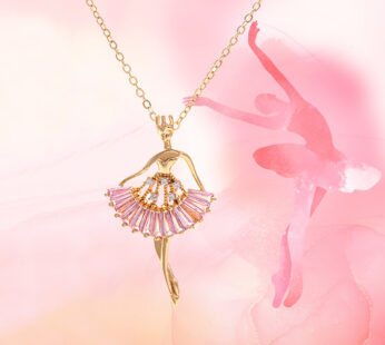 Ins Ballet-girl-shaped Necklace Fashion Personality Rhinestone Clavicle Chain Jewelry For Women